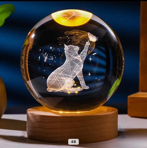 LAMPARA 3D LUCES DE CRISTAL NOCTURNA DE MESA